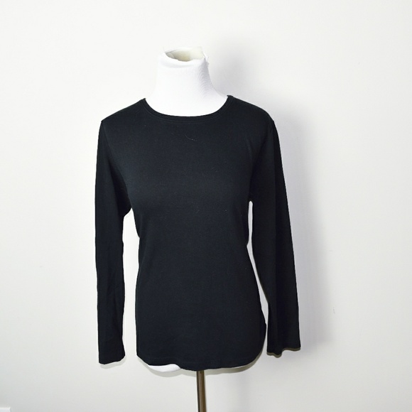 Tops - Adorable Black Long Sleeve Stretch Top